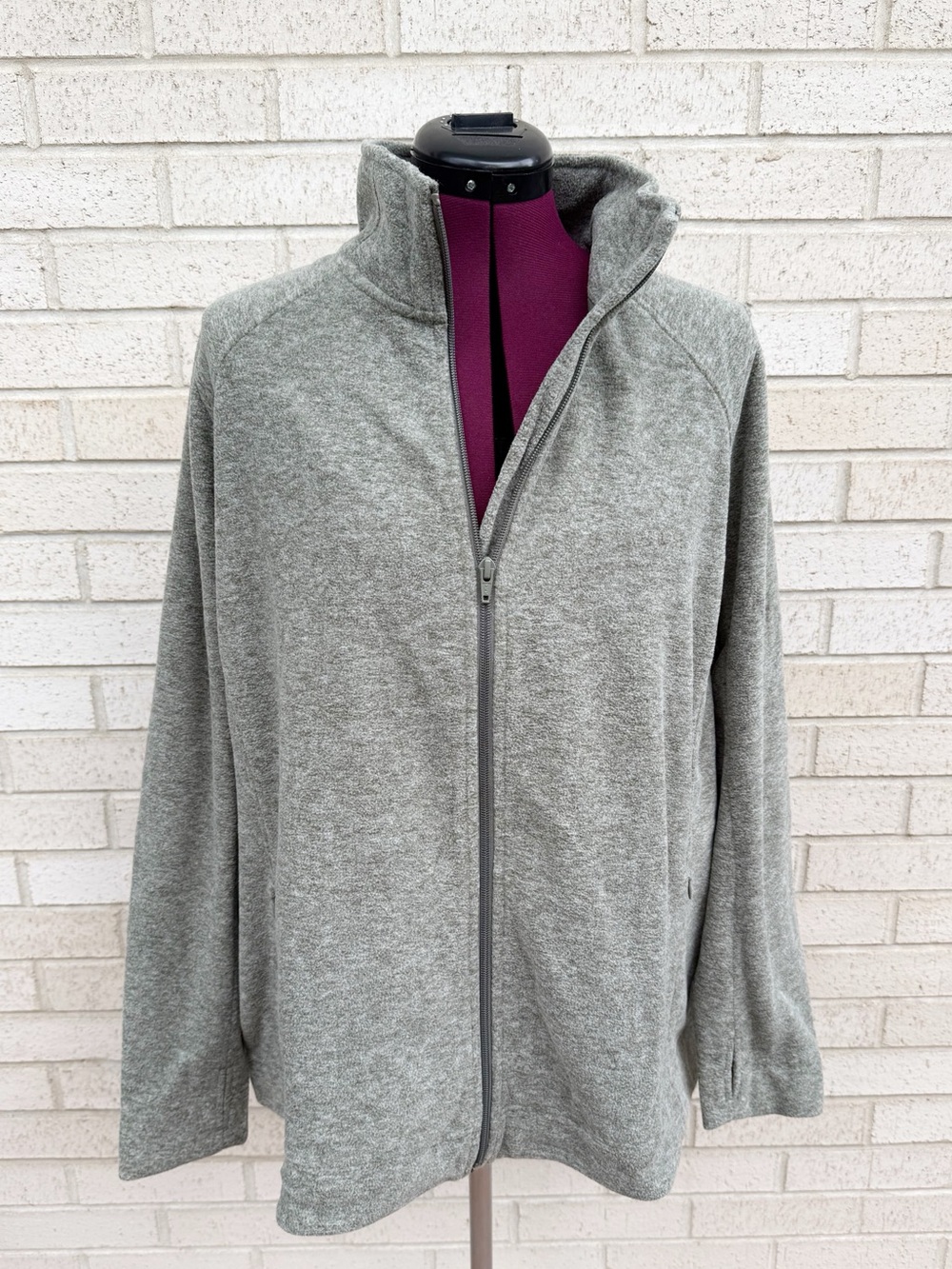 Duluth Trading Co Frost Lake Fleece Full Zip Jacket Light Gray Women’s Plus 2